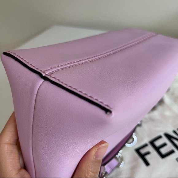 NEW Fendi Vitello Dolce Crystal Croc Tail Mini By The Way Boston Bag Pink - Picture 6 of 17